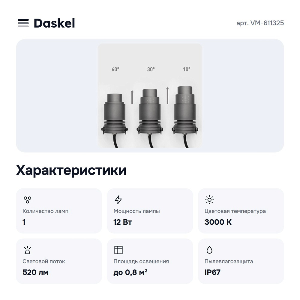 Настенно-потолочный прожектор VM-611325 — 5