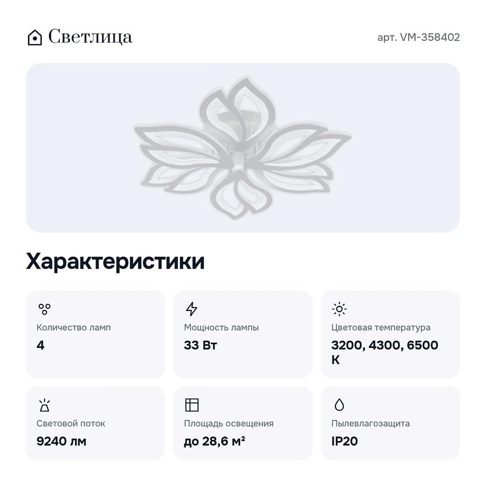 Потолочная люстра LED VM-358402 — 3